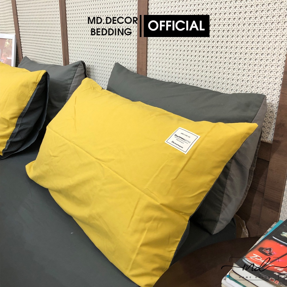 Bộ chăn ga gối Cotton TC MD.Decor Bedding trơn màu 4 món đủ size giường nệm HÀNG LOẠI 1