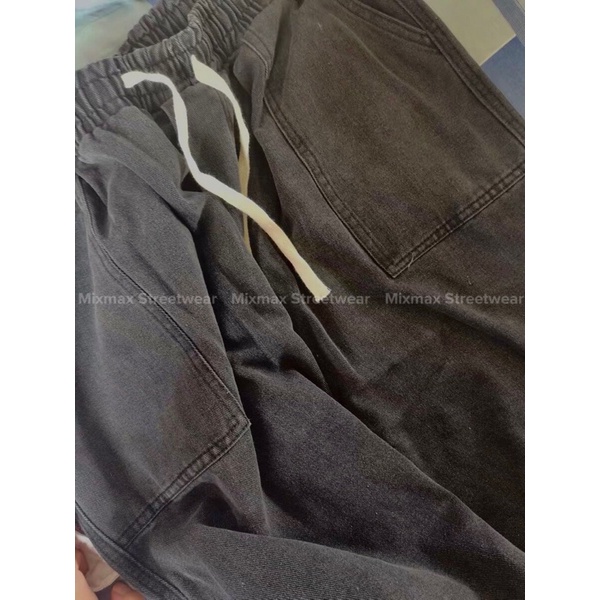 Quần bò jeans ống rộng túi cách điệu cạp chun Ulzzang oversize form rộng hiphop siêu chất