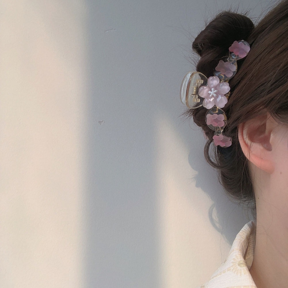 Kẹp Tóc Nhựa Hình Bông Hoa Màu Vàng Phong Cách Hàn Quốc Mới Cho Nữ