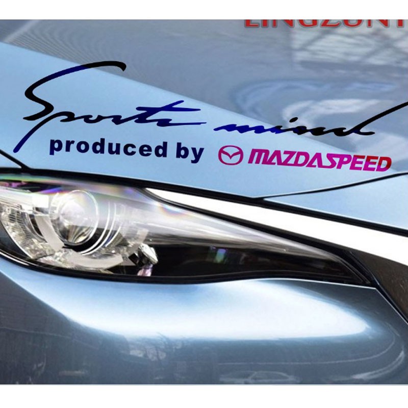 Combo 2 Tem dán Sport trang trí cho ô tô Mazda (Đen Đỏ)