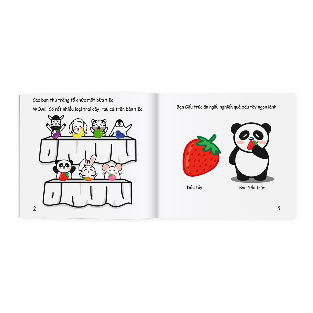 Sách Bữa tiệc sắc màu của thú trắng Ehon dành cho trẻ tứ 0 6 tuổi