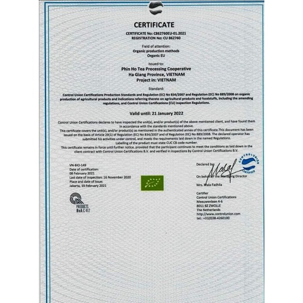 Trà Shan Tuyết Hữu Cơ Fìn Hồ 100g