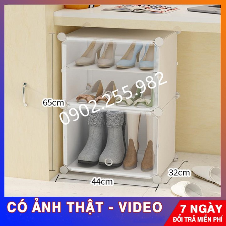 [RẺ NHẤT SHOPEE] TỦ NHỰA LẮP GHÉP ĐỂ GIÀY DÉP 4 Ô (chia ô)  CỬA TRẮNG TRONG VÁCH NHIỀU LỰA CHỌN