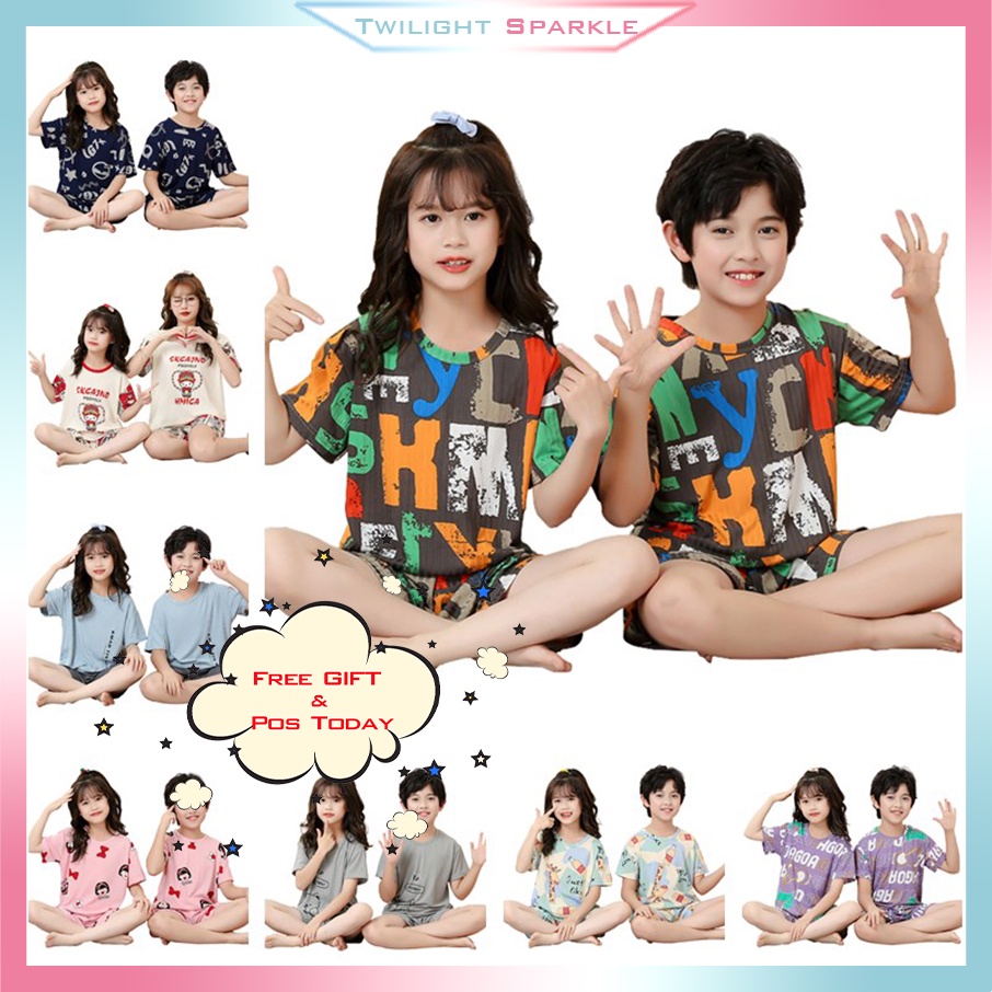 Bộ Áo Tay Ngắn + Quần Cotton In Hoa Dành Cho Nam Và Nữ