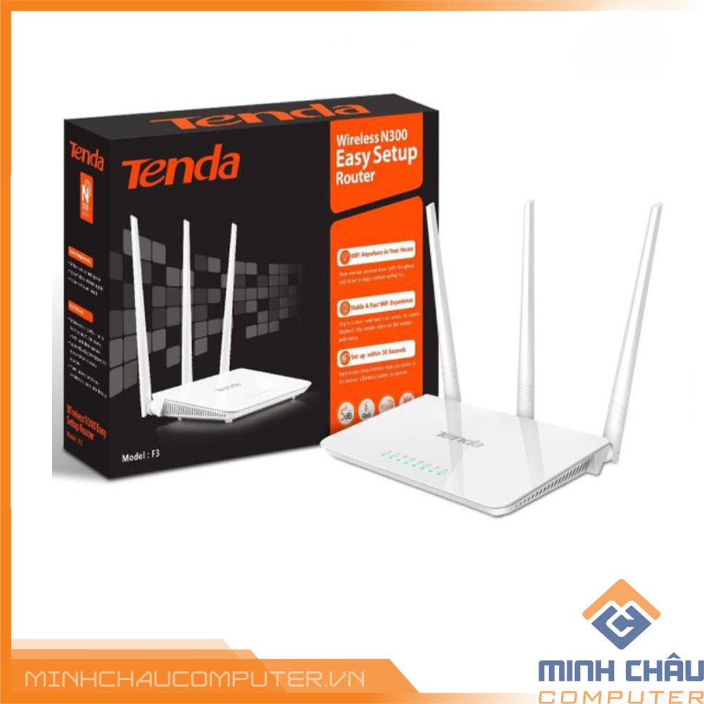 Tenda F3 – Router Wifi Chuẩn N Tốc Độ 300Mbps - Hàng Chính hãng
