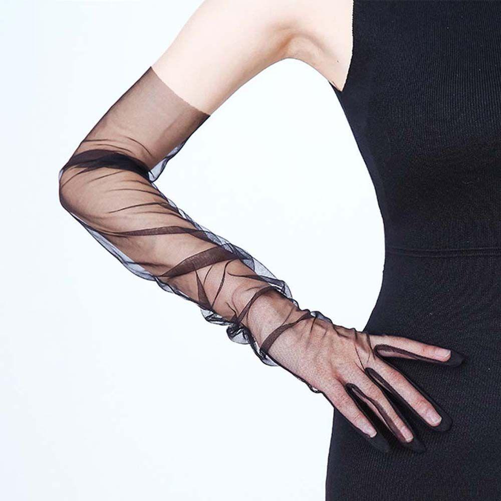 Găng Tay Lụa Xỏ Ngón Thời Trang Cho Nữ