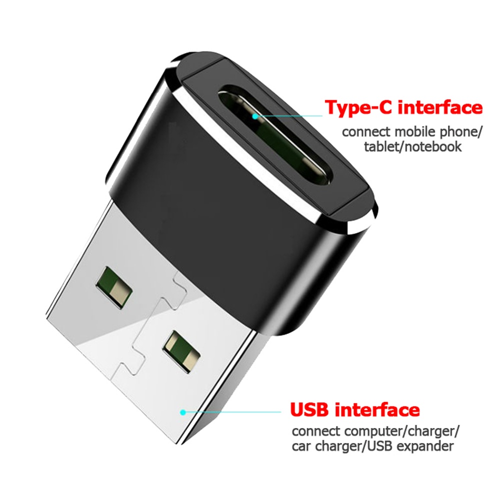 GLENES Charging Adapter USB-C Connector USB to Type C Data Transfer Type-C Plug Male to Female Convert Head Converter/Multicolor