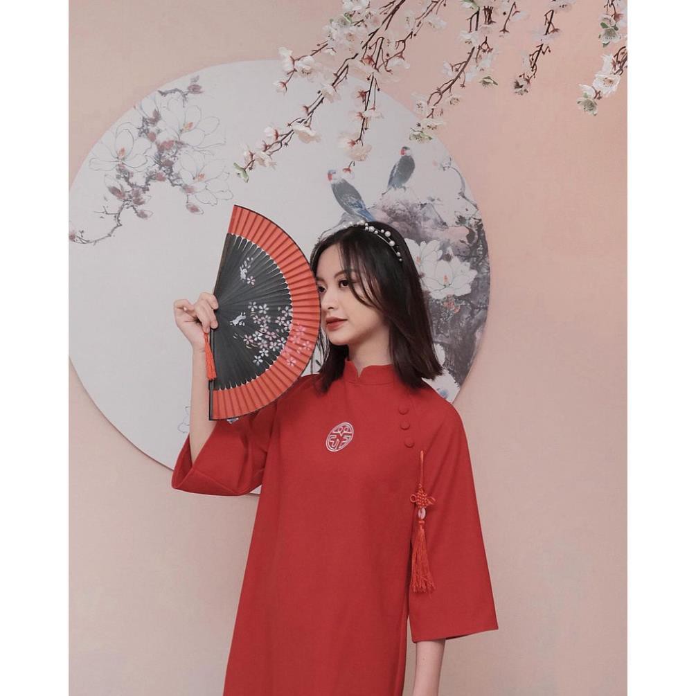 Váy áo dài FIINSTORE Đỏ cho ngày Tết năm mới 2021 - Made by Fiin Store