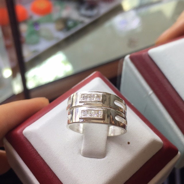 Nhẫn đôi bạc chuẩn nmj mẫu dày dặn