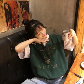 Set áo thun trắng cổ tròn + áo gile cổ V in số 85 ulzzang ( 2 màu )