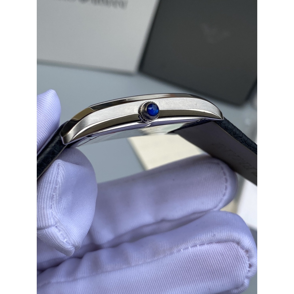 Đồng hồ Nam thời trang Armani dáng tank, dây da cao cấp