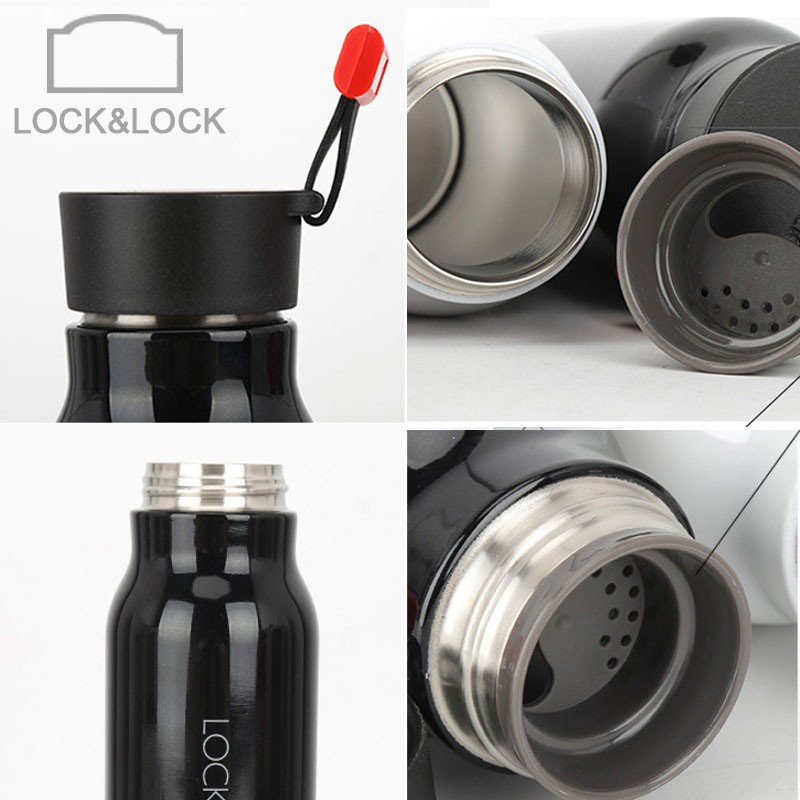 [Mã LIFELL10 giảm 8% tối đa 100K đơn 300K] Bình giữ nhiệt Lock&Lock Name Tumbler 500ml màu đen [LHC4125B]