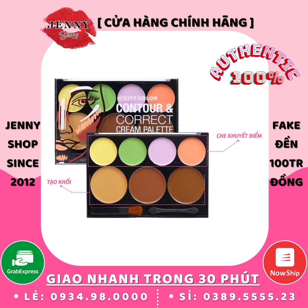 Bảng Che Khuyết Điểm Dạng Kem 7 Ô City Color Contour &amp; Correct Cream Palette