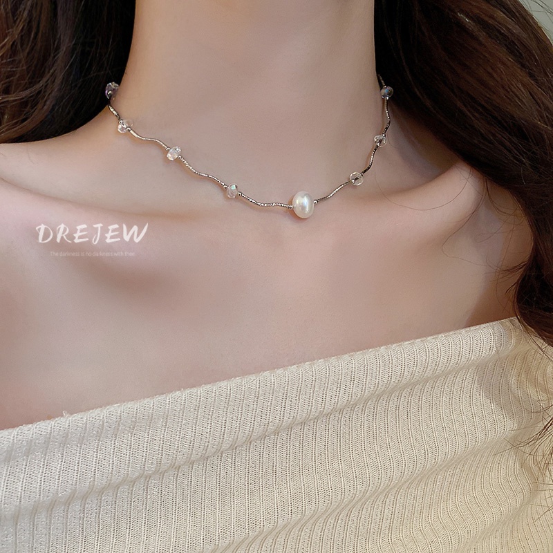 Dây Chuyền Hợp Kim Đính Ngọc Trai Sang Trọng