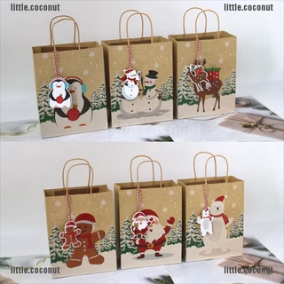 Set 6 Túi Giấy Đựng Quà Giáng Sinh Có Tay Cầm Tiện Lợi