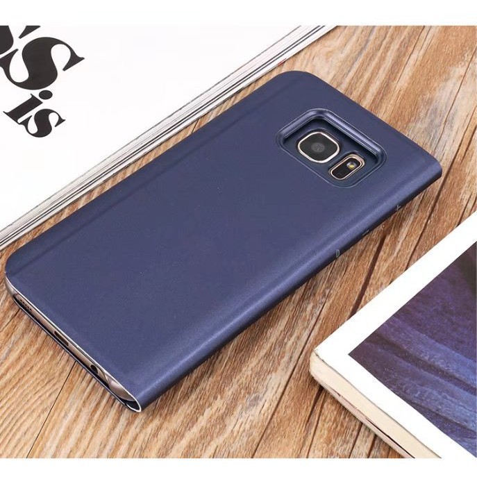 Ốp điện thoại nắp lật bề mặt mạ gương trong suốt có giá đỡ cho Samsung Galaxy J5 Prime