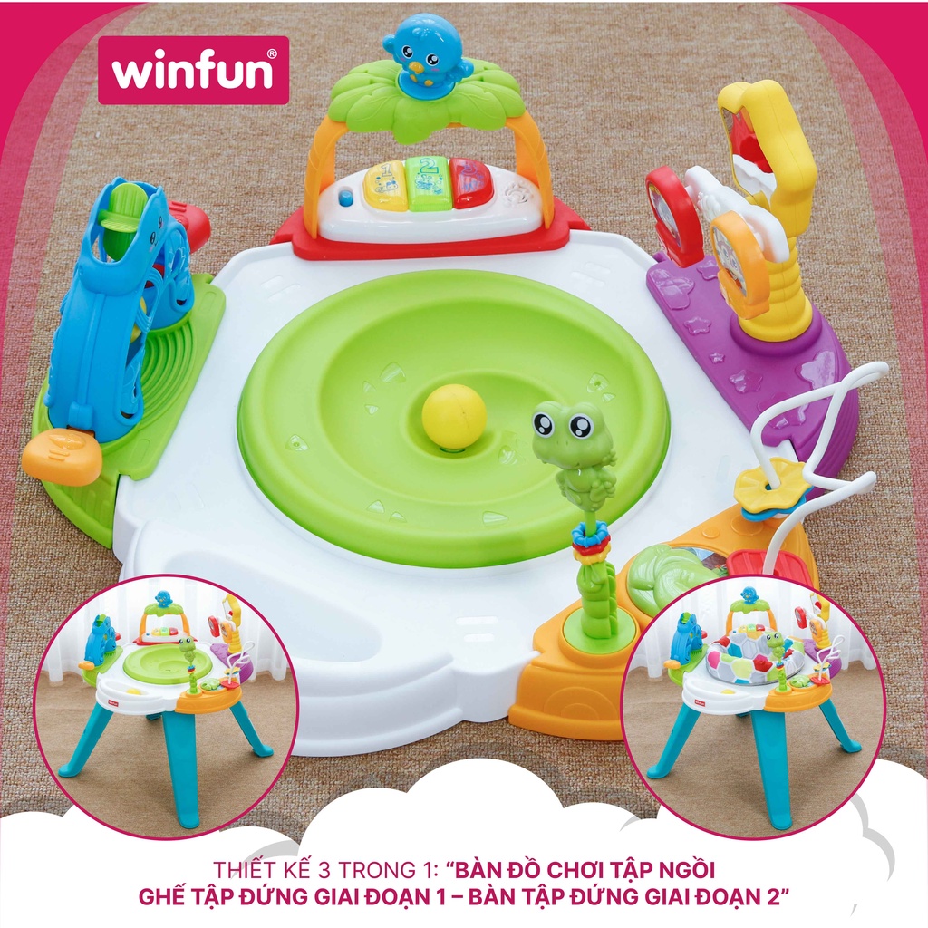 Bàn nhạc tập đứng đa năng 2 trong 1 cho trẻ từ 6 đến 36 tháng, cùng bé khám phá thế giới Winfun 700000