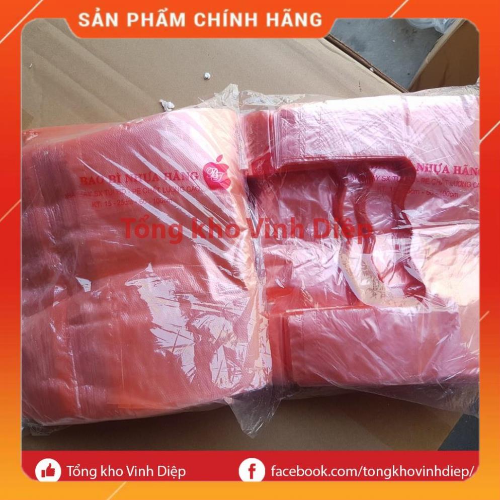 1kg túi nilon bóng 2kg có quai đựng hàng, chất dai, đẹp - 2 màu trắng, hồng