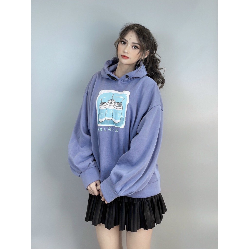 Áo Khoác Hoodie Nỉ Bông in Coffee - Form Rộng Unisex Nam Nữ Ulzzang KUN