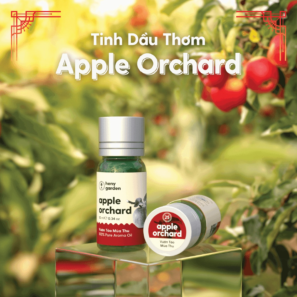 Tinh Dầu Phối Hương Apple Orchard (Trái Cây) Xông Thơm Phòng, Làm Nến Thơm Thiên Nhiên Heny Garden 10mL