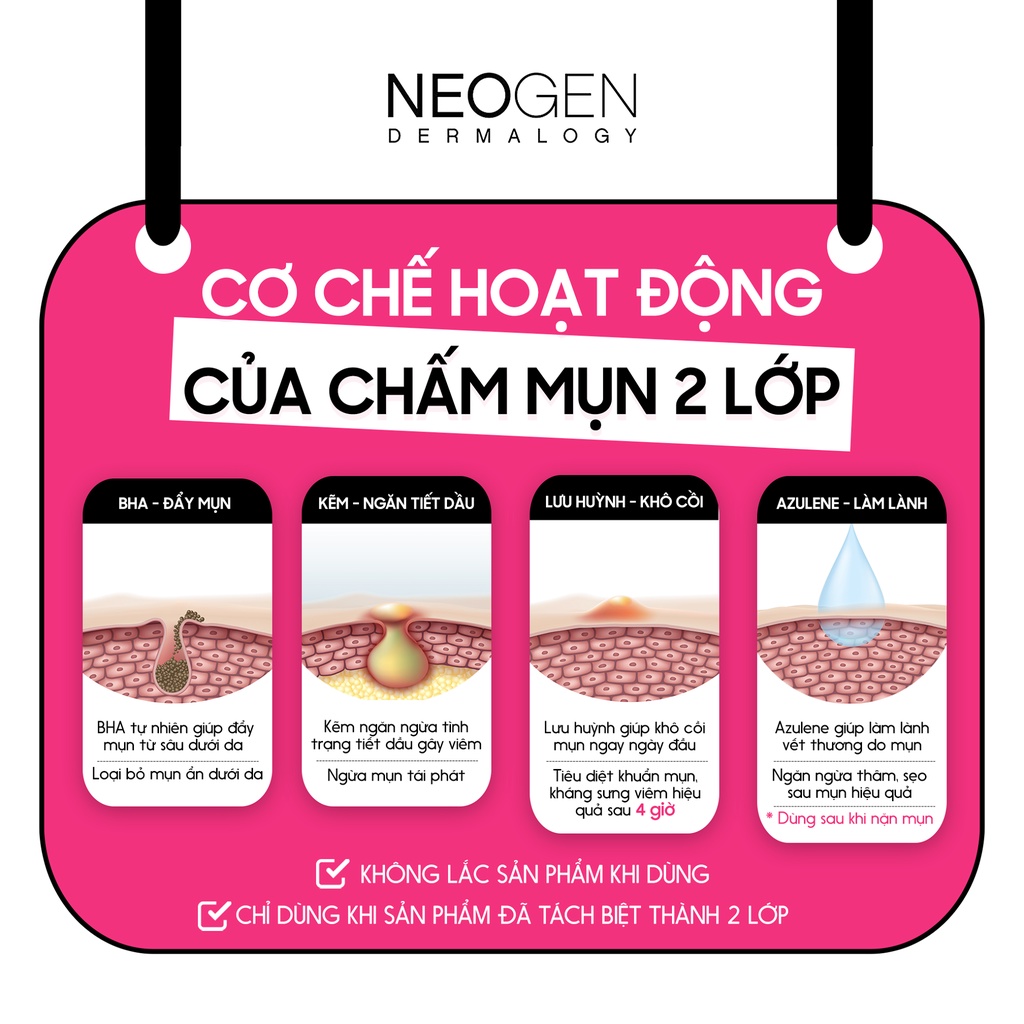 Chấm Mụn Neogen A-clear Soothing Pink Eraser 15ml Xẹp Mụn Giảm Xưng Đỏ  Không Gây Kích Ứng [NHẬP KHẨU CHÍNH HÃNG] | Shopee Việt Nam