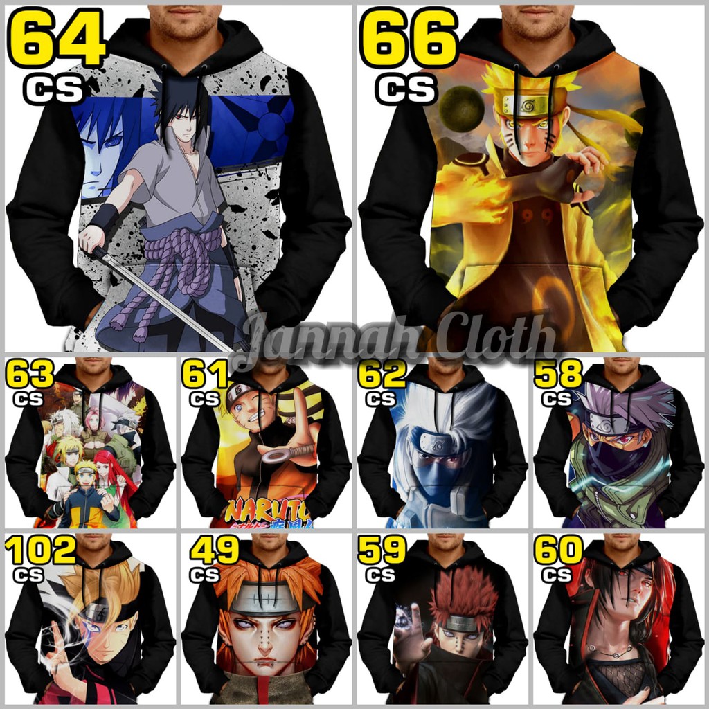 Áo Khoác Hoodie In Họa Tiết Kakashi Sharingan Naruto 3d - Hcs 58