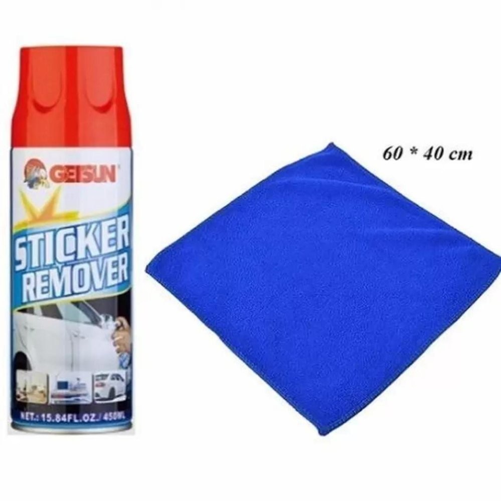 Bộ 1 chai xịt tẩy keo băng dính nhựa đường và 1 khăn lau siêu sạch