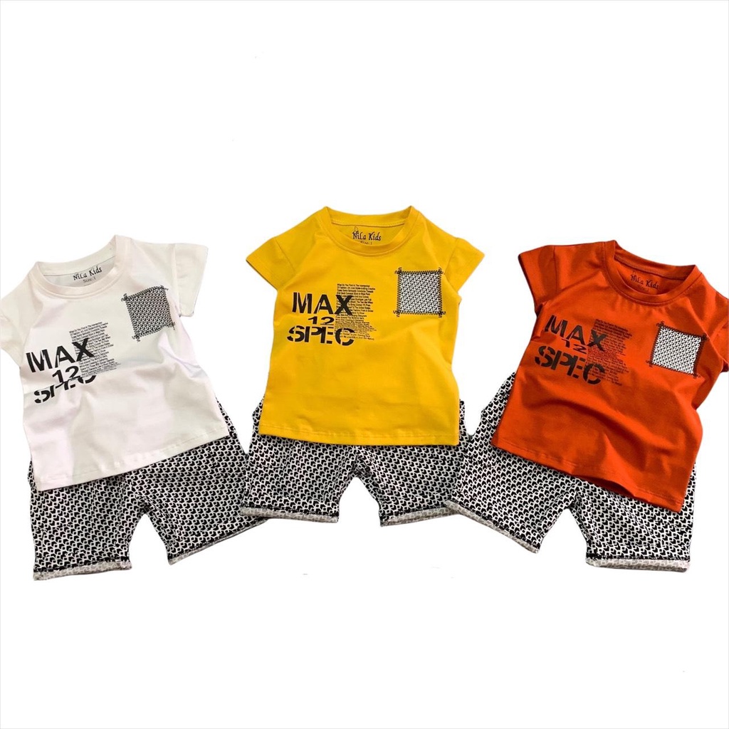 Set bộ quần áo bé trai Áo thun cotton 100% co giản 4 chiều Quần kaki thun họa tiết co giản cho bé từ 8 đến 35kg