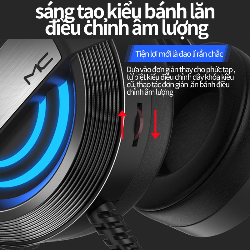 Tai nghe chụp tai máy tính GAMING MC Q9 có đèn LEDđổi màu,Micro tăng cường khả năng khử ồn,Thích hợp máy tính cây laptop