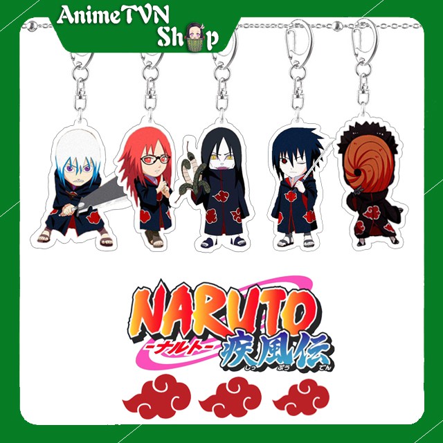 Móc khoá Mica dây xịn anime Naruto (Tổ chức Akatsuki) - Nhựa Cứng Acrylic In 2 mặt sắc nét ( ảnh thật )