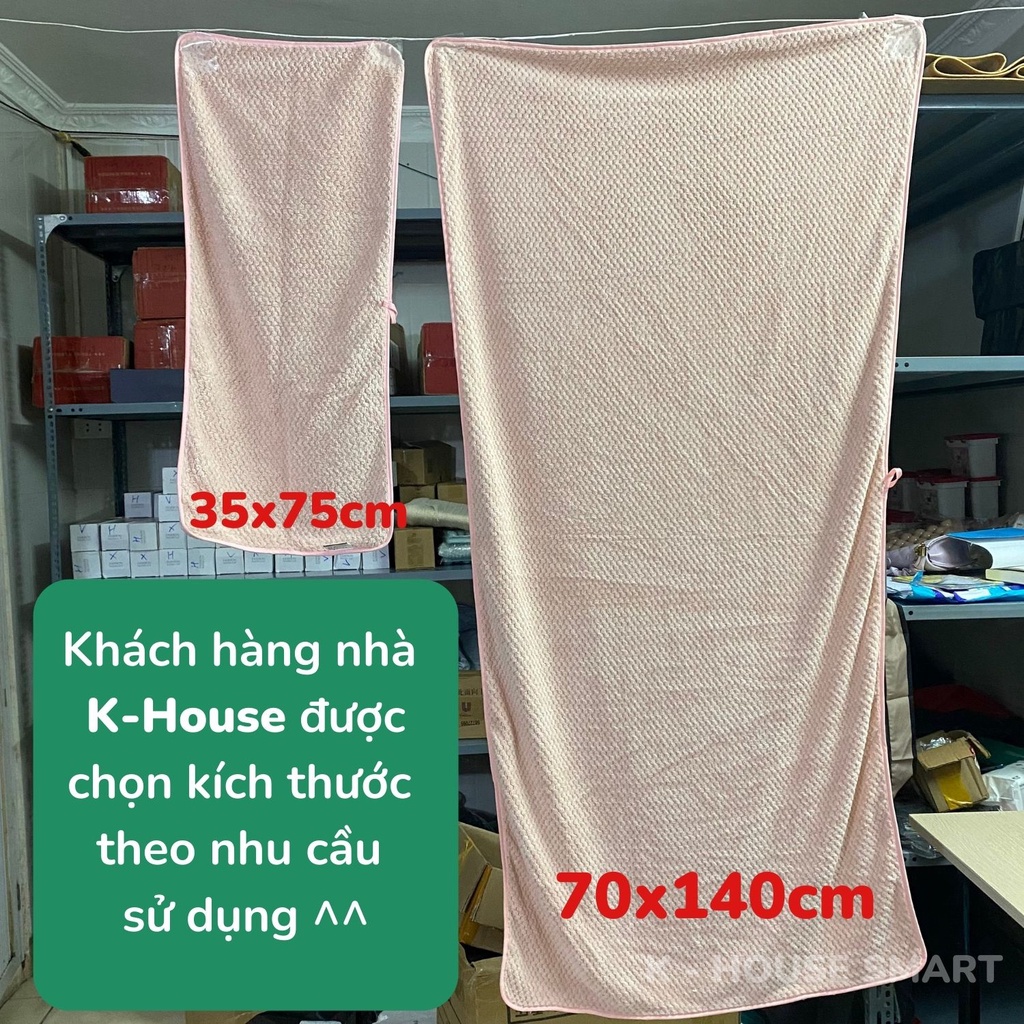 Khăn tắm lông cừu lớn sợi microfiber Hàn Quốc cao cấp mềm mịn bảo vệ da cho gia đình và cho bé