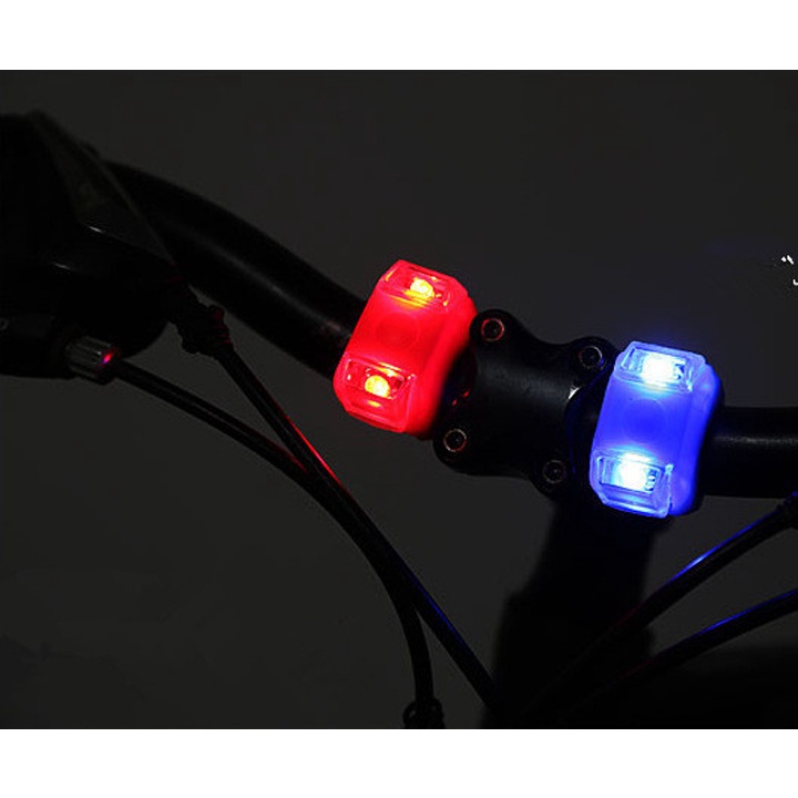 Đèn Led đèn hậu đèn ếch Silicon gắn trước và sau xe đạp thể thao cảnh báo an toàn 2 bóng LED 3 chế độ sáng siêu rẻ