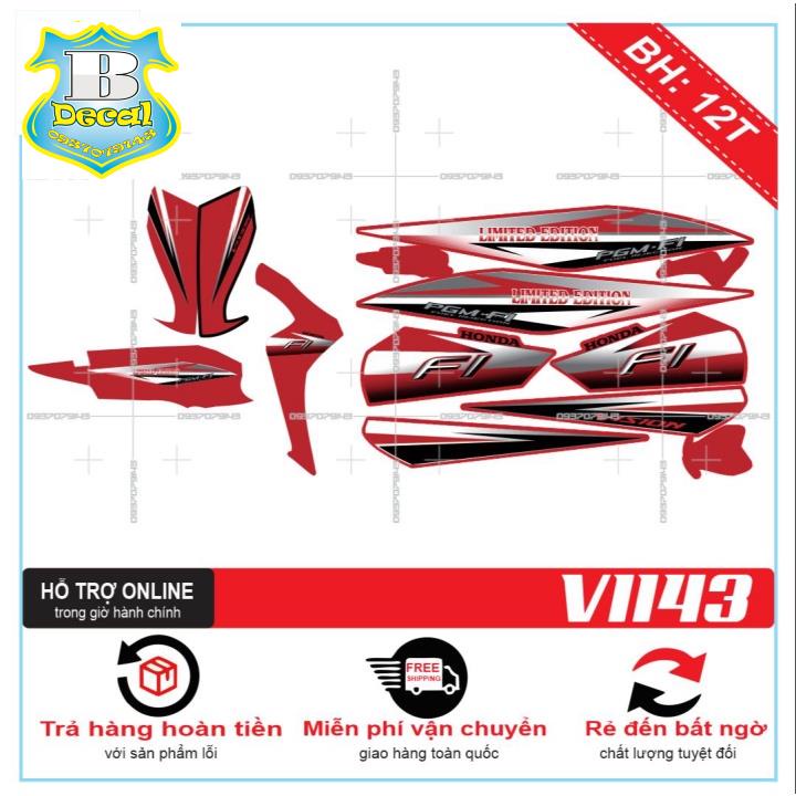 ( Quí khách vui lòng mang ra tiệm cho thợ dán ) Tem VISION 2016 DÁN XE ĐỎ 1143 [Bi Decal]