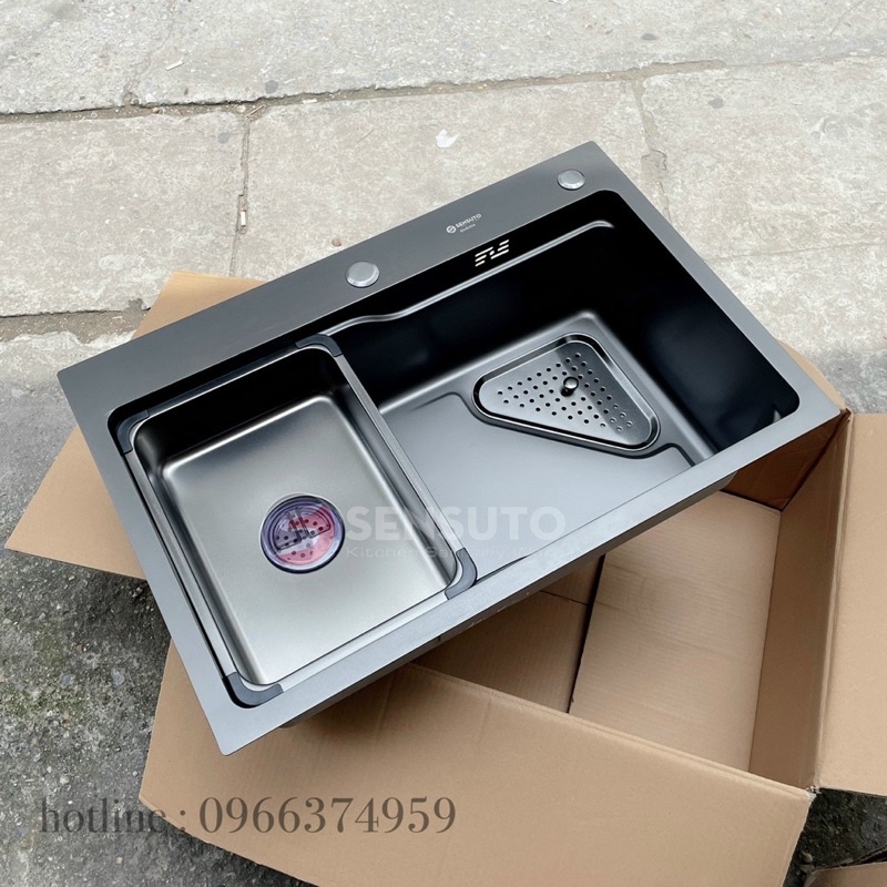 Chậu Rửa CHén Bát Đơn SENSUTO NaNo cao cấp 68x45
