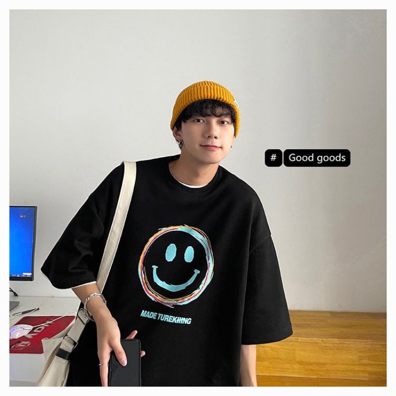 Áo thun tay lỡ Unisex mặt cười Made Turekhing