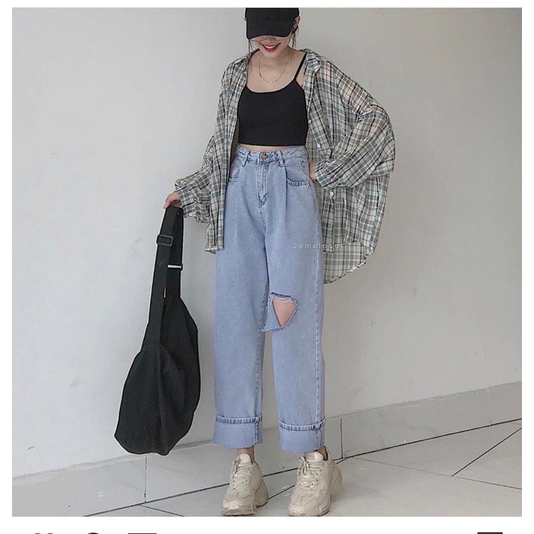 BAGGY JEANS RÁCH ÔNG1 SUÔNG RÁCH