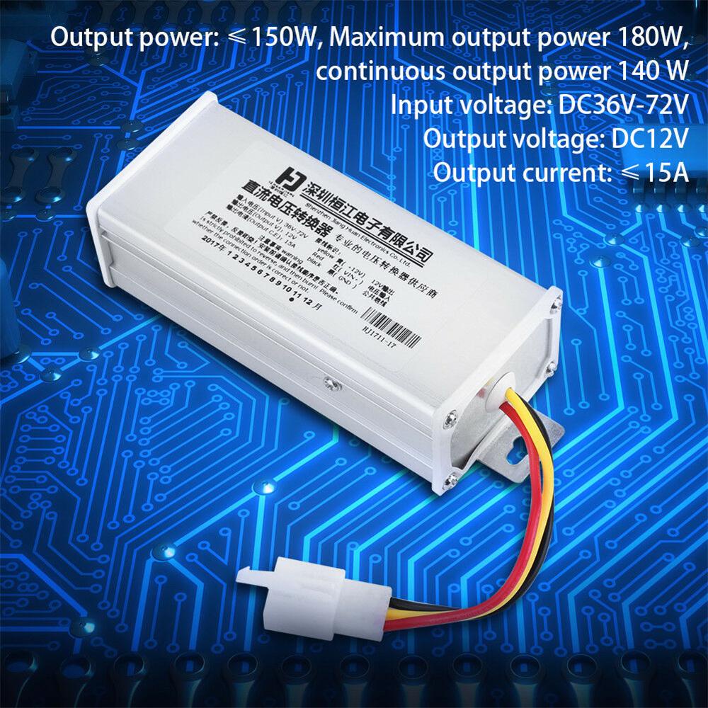 Đầu Chuyển Đổi Nguồn Sáng 12V-15A/180W DC 36V-72V 24V-60V Cho Xe Điện