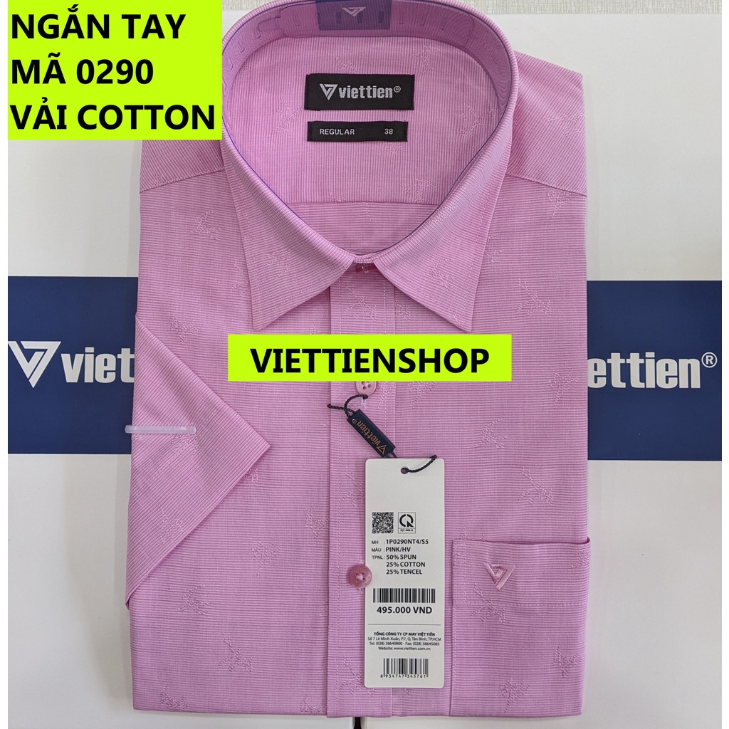 (0290 HVS) ÁO SƠ MI VIỆT TIẾN NGẮN TAY HOA VĂN
