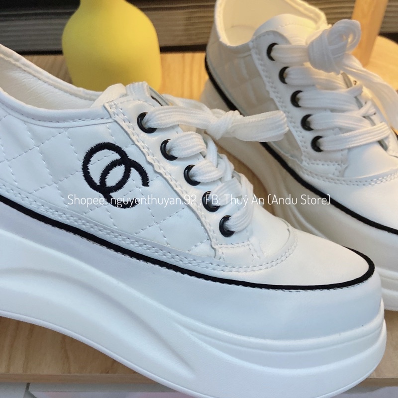 Giày thể thao độn đế nữ 6cm⚡️ANDU STORE⚡️ chất da mềm êm