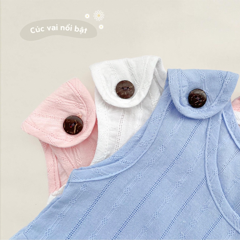 Váy Mompa cao cấp mềm mịn thoáng mát đáng yêu 2 cúc vai và cúc giữa kẻ sọc cho bé gái MP616 MP617