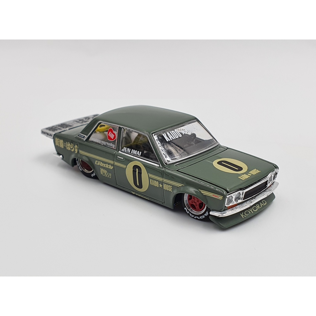 Xe Mô Hình Datsun 510 Pro Street OG Green 1:64 KAIDO HOUSE/ MIniGT (Xanh)