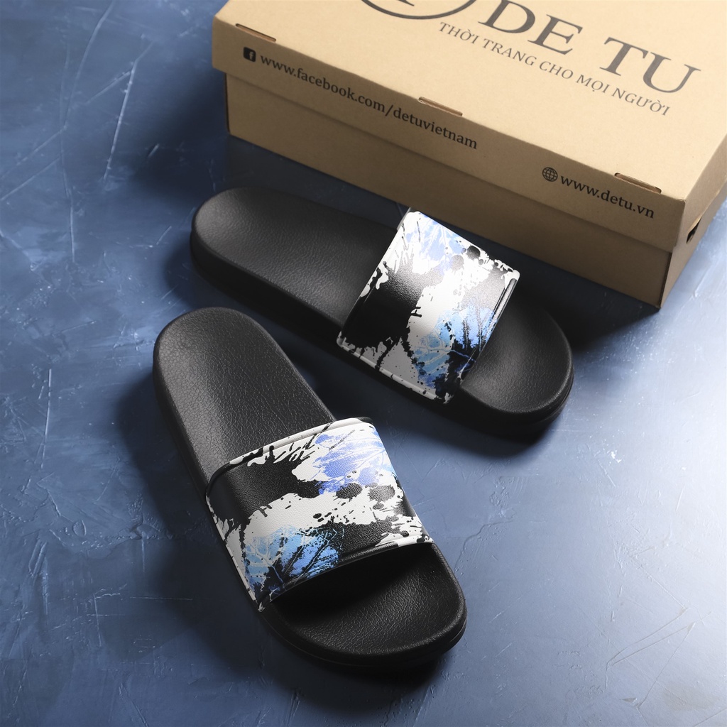 Dép Quai Ngang Unisex DETU DNT18 (Đen/Đen)