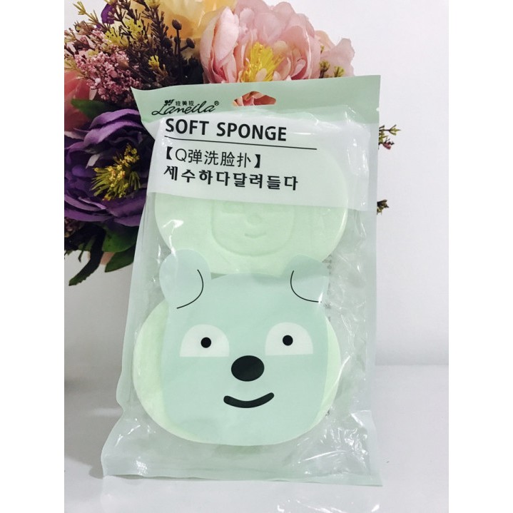 Bông rửa mặt Soft Sponge hình thú - B1008