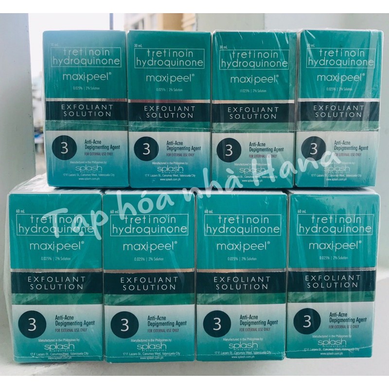 <+Gift> Serum Tretinoin Hydroquione MAXIPEEL hỗ trợ giảm mụn, giảm thâm, sáng da hiệu quả (Maxi peel Exfoliant Solution) | BigBuy360 - bigbuy360.vn