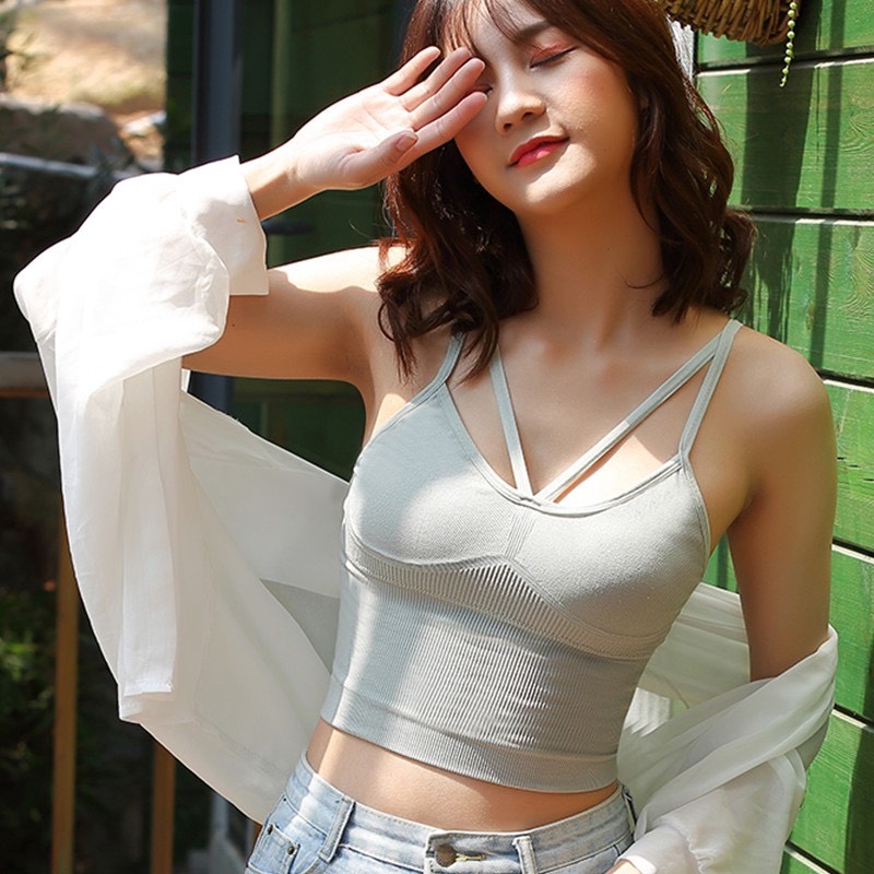 Áo Bra Cotton Dáng Dài Đệm Bàn Tay Cao Cấp V88