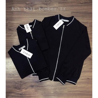 Áo Bomber Jacket Trơn Viền Cổ