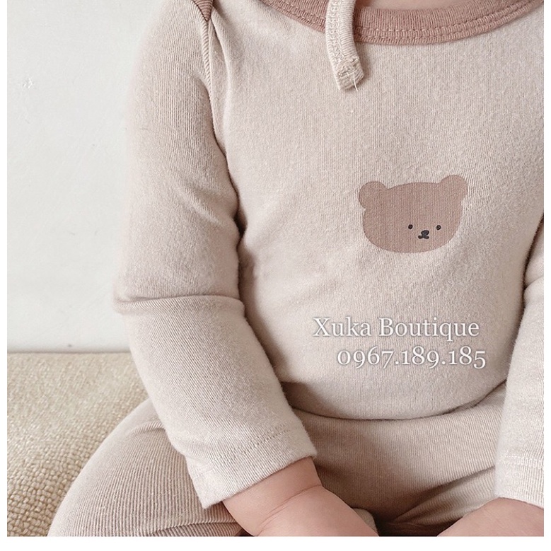 Bộ Đồ Thỏ Gấu Kèm Mũ 3  Màu Thu Đông Cho Bé QCCC