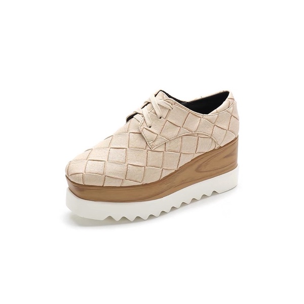 Giày da đan đế bánh mì stella