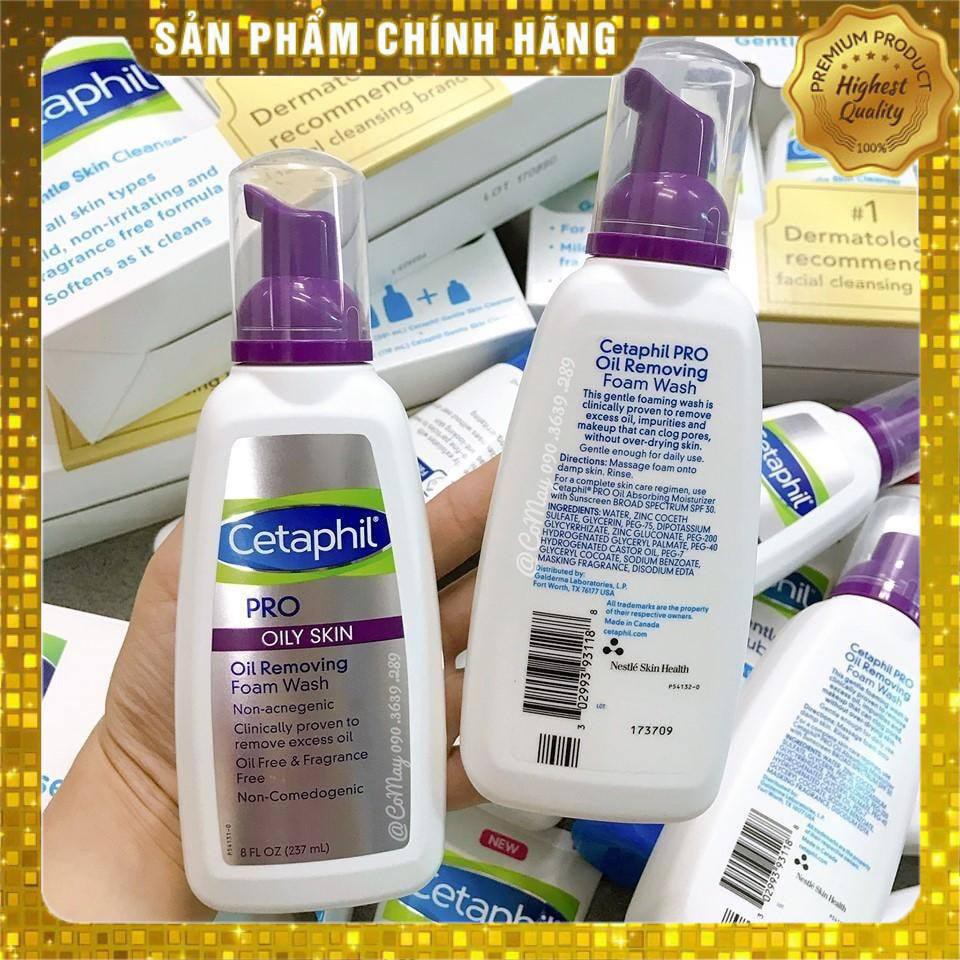 Sữa Rửa Mặt Tạo Bọt dành cho da mụn và dầu Cetaphil Dermacontrol Oil Control 237ml