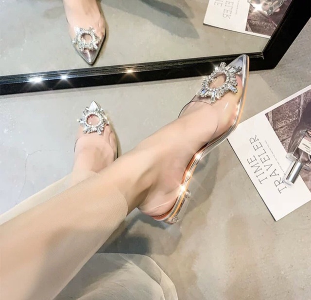 Giày búp bê hoa mặt trời gót 2p êm chân